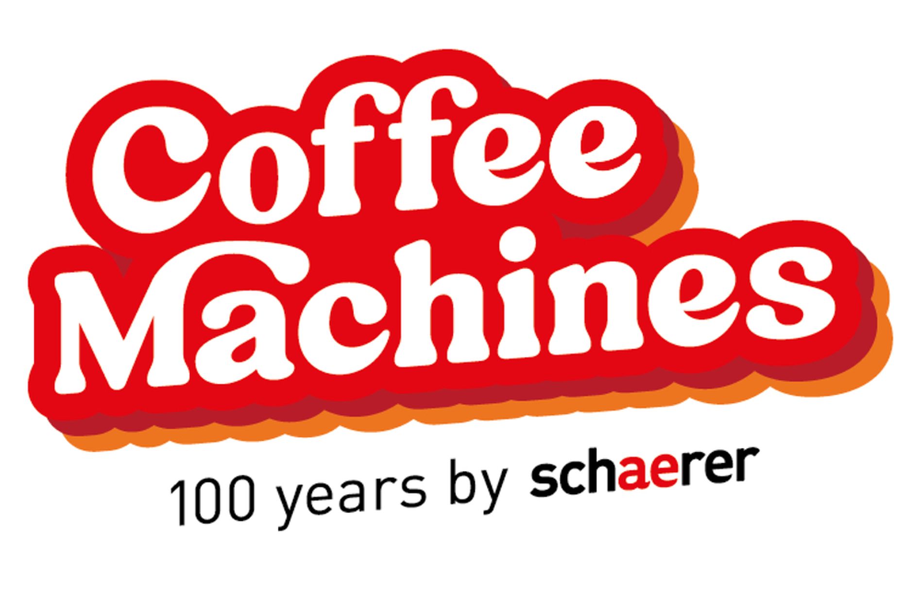 Red and white logo with "Coffee Machines" text and "100 years by Schaerer" below.