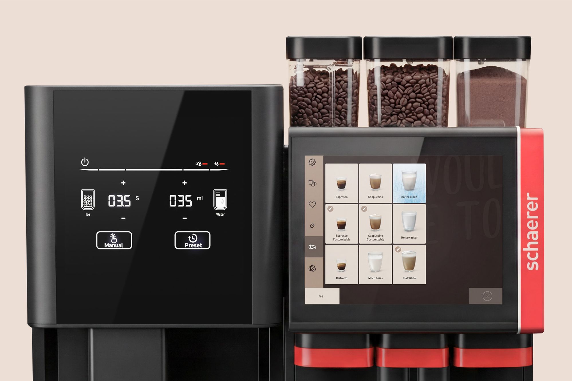 Ice maker screen close-up