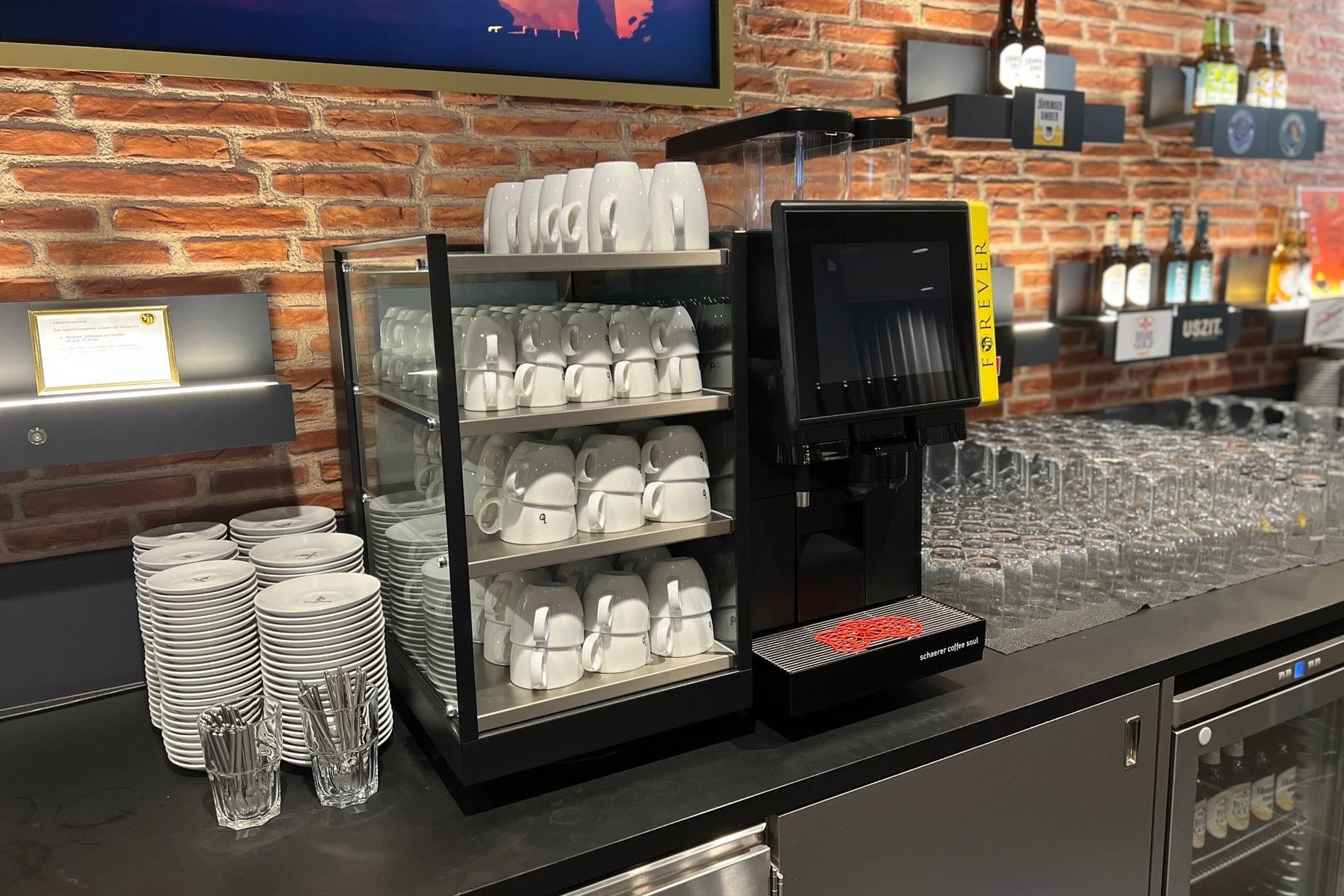 Schaerer Coffee Soul on counter of YB soccer club