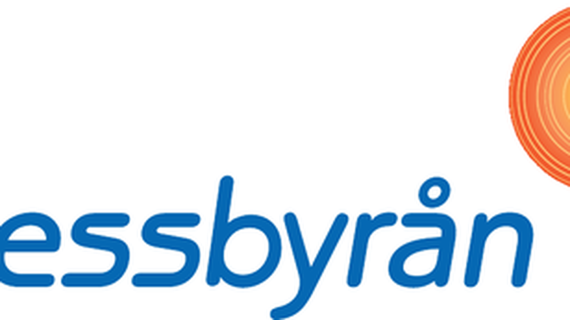 Blue "Pressbyrån" text with a stylized orange and yellow circular design on the top right.